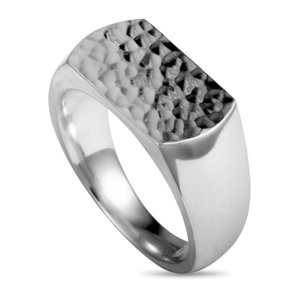 Georg Jensen Smithy Men's Sterling Silver Hammered Band Ring—NWT—Discontinued